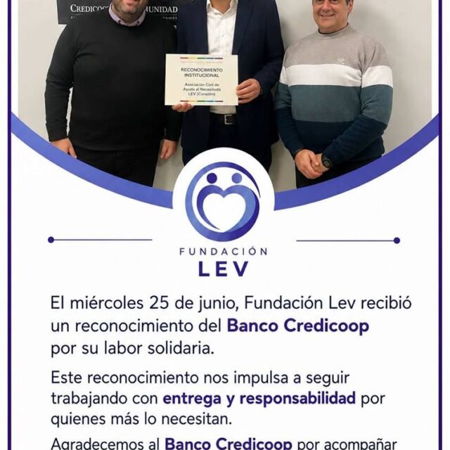 Gracias al Banco Credicoop por este valioso reconocimiento