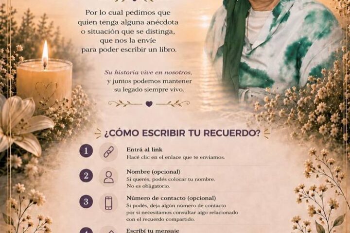 En memoria, por sus actos de bien y entrega